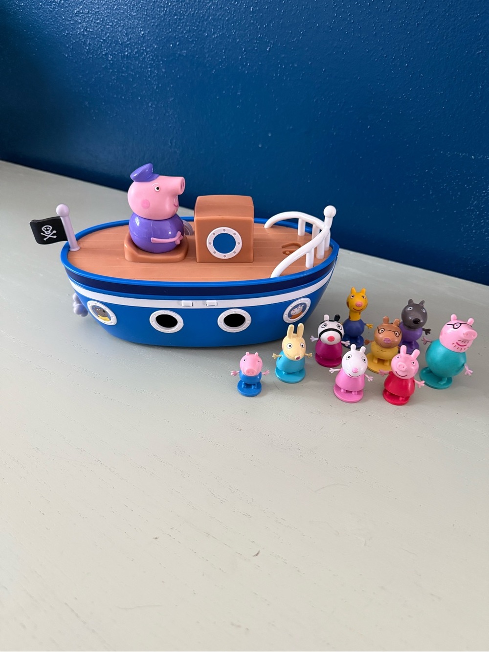 Vintage 2003 Lot of 10 Peppa Pig & Friends Figurines Toys Boat Assorted Variety
